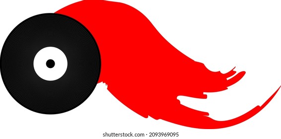 ilustración vectorial de un disco vinílico con espacio para texto. música, canciones.