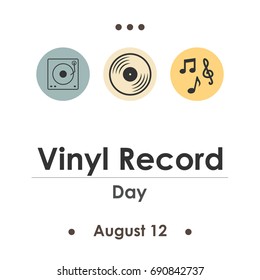 vector illustration for vinyl record day in August