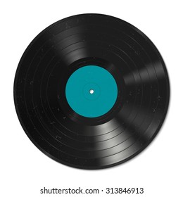  Vector illustration of a vinyl record with dust on the surface.