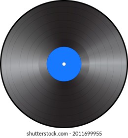 Vector illustration of the vinyl record isolated on the white background.