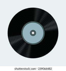 Vector illustration of vinyl record. Isolated on light background. EPS 10.