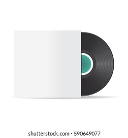 Vector Illustration of Vinyl Record Mockup