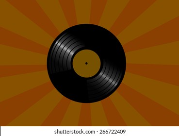 Vector illustration. vinyl record on a retro background.