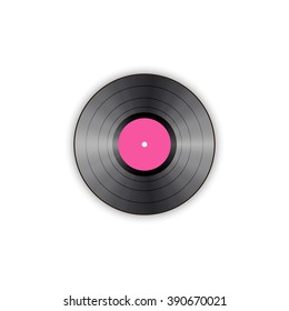 Vector illustration of a vinyl record on white.