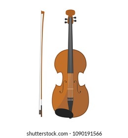 Vector illustration of a viola in cartoon style isolated on white background