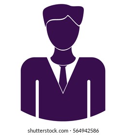 Vector Illustration with Violet Business Man Icon
