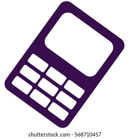 Vector Illustration of Violet Calculator Icon
