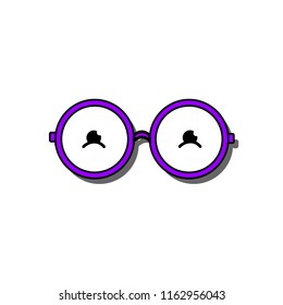 Vector illustration of violet circle glasses
