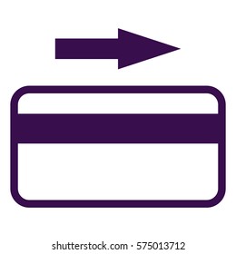 Vector Illustration of Violet Credit Card with Arrow Icon
