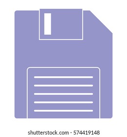 Vector Illustration of Violet Floppy Icon
