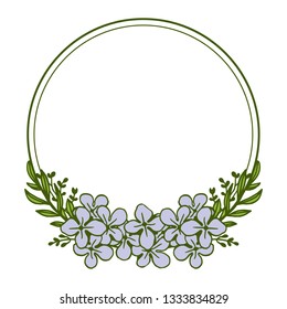 Vector illustration violet floral frames blooms hand drawn
