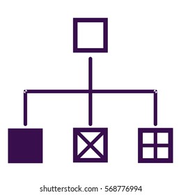 Vector Illustration of Violet Flow Chart Icon
