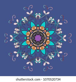 Vector illustration with violet, gray, blue, neutral and white isolated snowflakes. Beautiful decoration. Symbol of winter. Isolated watercolor snowflakes on violet, gray, blue, neutral, white colors.
