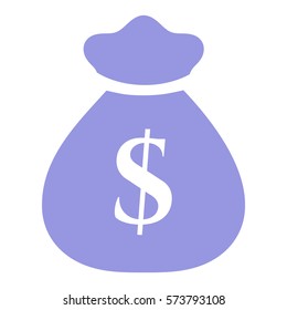 Vector Illustration of Violet Money Bag Icon
