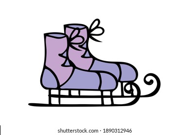Vektorgrafik mit violetten Skaten.