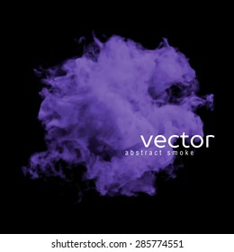 Vector illustration of violet smoke on black. Use it as an element of background in your design.