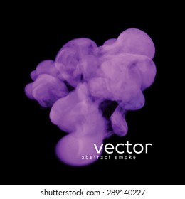 Vector illustration of violet smoke on black. Use it as an element of background in your design.