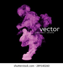 Vector illustration of violet smoke on black. Use it as an element of background in your design.