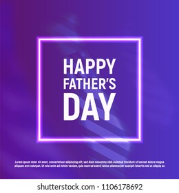 Vector illustration in violet tones. Illustration depicts tie and two blurred ties with greeting text. Happy Father's Day greeting card.