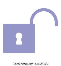 Vector Illustration of Violet Unlock Icon
