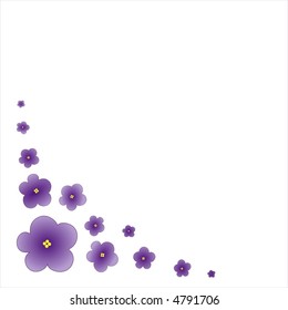 vector illustration of violets on white background