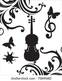 Vector illustration of a violin
