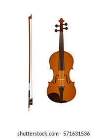 Vector Illustration Violin Bow On White Stock Vector (Royalty Free ...