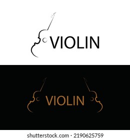 vector illustration of violin in classic style, good for background billboard labels