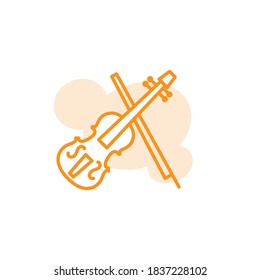 Vector illustration, violin icon design template