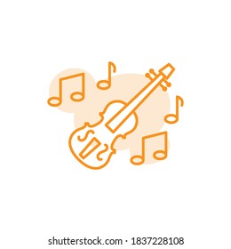 Ilustración de vectores, plantilla de diseño de iconos de violín