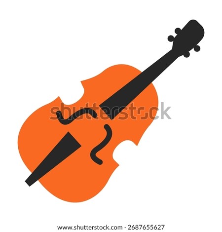 Vector illustration violin icon. Violin emoji emoticon. Violin symbol.