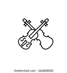 Vektorillustration, Violinsymbol. Liniendesign-Vorlage