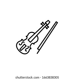 Vector illustration, violin icon. Line design template
