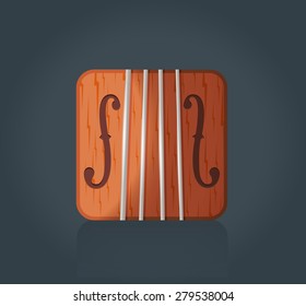 Vector illustration of violin icon for music software, eps10 