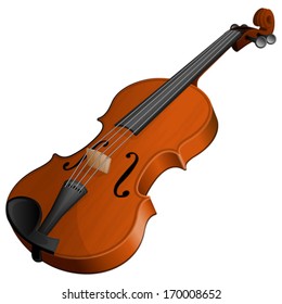 Vector illustration violin isolated on white background