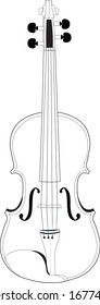 Vektorillustration-Illustration von Violine auf weißem Hintergrund