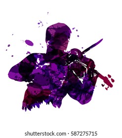 Vector illustration of a violinist