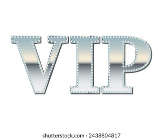 Ilustración vectorial de la insignia VIP en color plata.