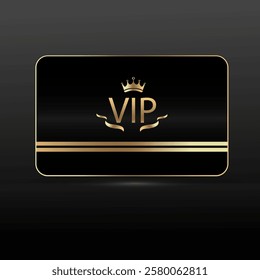 Vector illustration vip card gold editable