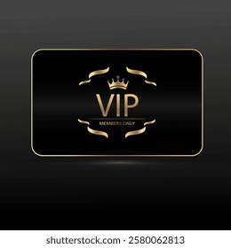 Vector illustration vip card gold editable