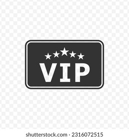 Vector illustration of vip card icon in dark color and transparent background(PNG).