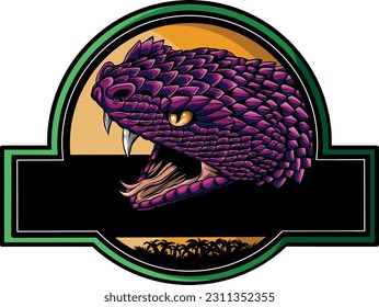vector illustration of viper snake head logo