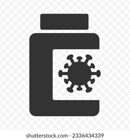 Vector illustration of viral medicine icon in dark color and transparent background(PNG).