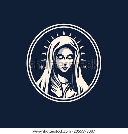 Vector illustration of Virgin Mary, Mother of Jesus, suitable for logo, sign, sticker and other print on demand Foto d'archivio © 