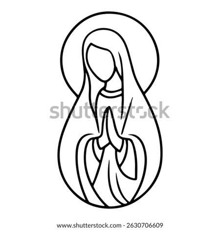 Vector illustration of the Virgin Mary. Our Lady of Guadalupe