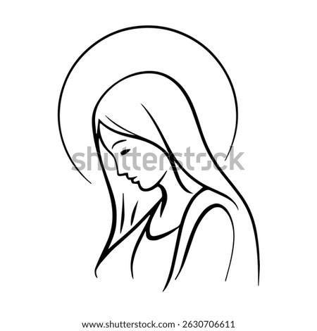 Vector illustration of the Virgin Mary. Our Lady of Guadalupe