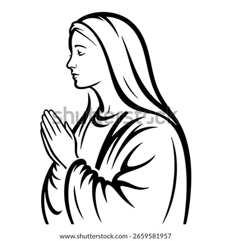 Vector illustration of the Virgin Mary. Our Lady of Guadalupe