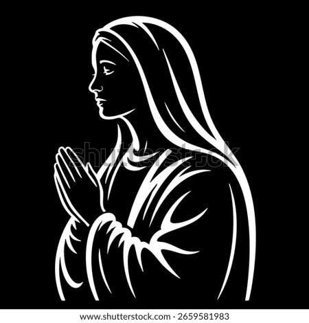 Vector illustration of the Virgin Mary. Our Lady of Guadalupe