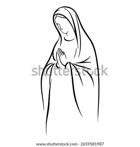 Vector illustration of the Virgin Mary. Our Lady of Guadalupe