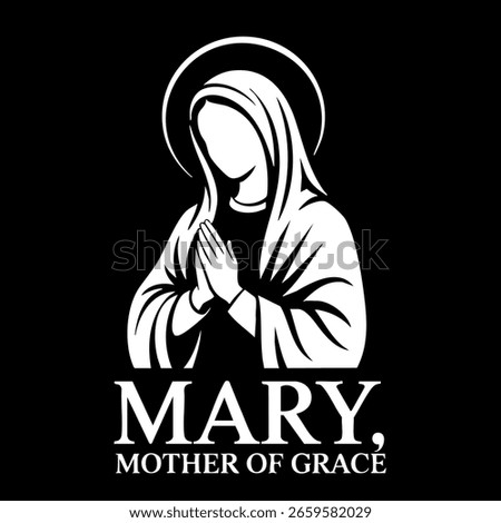 Vector illustration of the Virgin Mary. Our Lady of Guadalupe